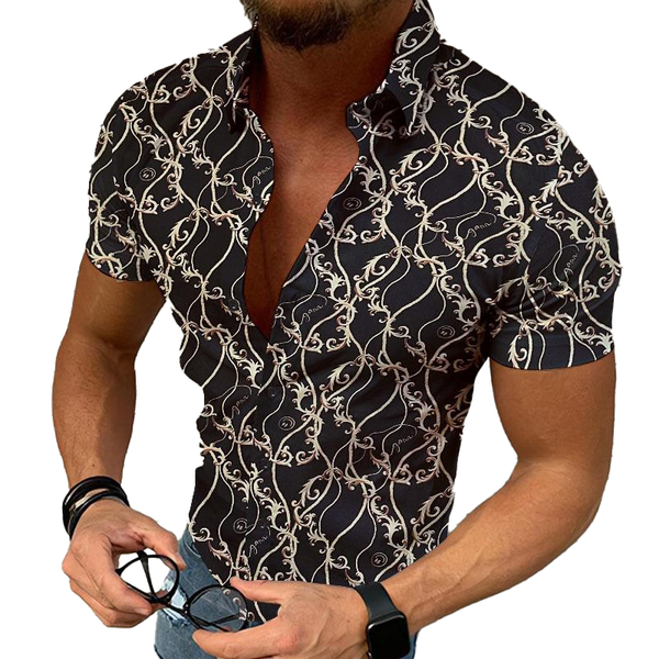 Men's Printed Hawaiian Short Sleeve Shirt 87109319L