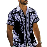 Men's Retro Print Short Sleeve Shirt 49875773YM