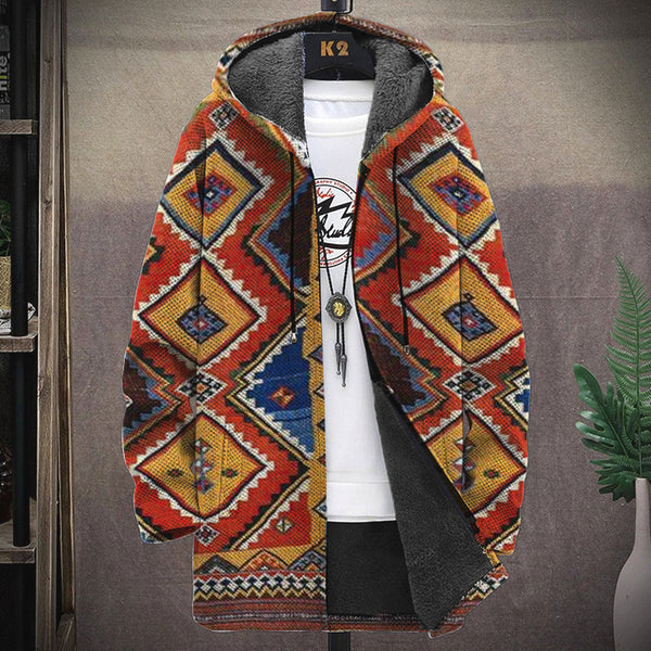 Men's Printed Hooded Fleece Jacket 31122101YY