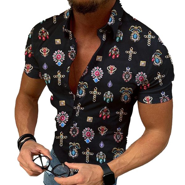 Men's Printed Hawaiian Short Sleeve Shirt 58472284L
