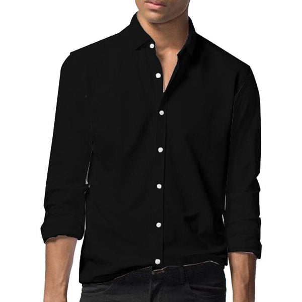 Men's Basic Solid Color Long Sleeve Shirt 14877793YM