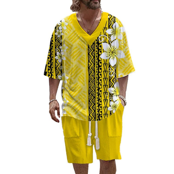 Men's Art Casual Printed Short Sleeve Suit 45038829YY
