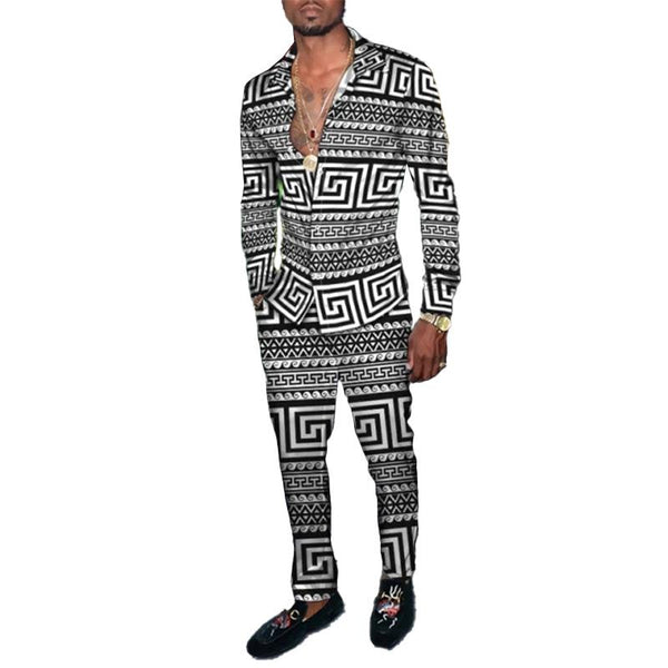 Men's Retro Print Suit 58029513YM