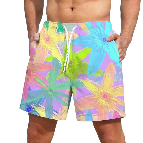 Men's Floral Printed Hawaiian Beach Shorts 31861431YY