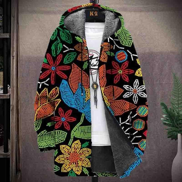 Men's Printed Hooded Fleece Jacket 75626954YY
