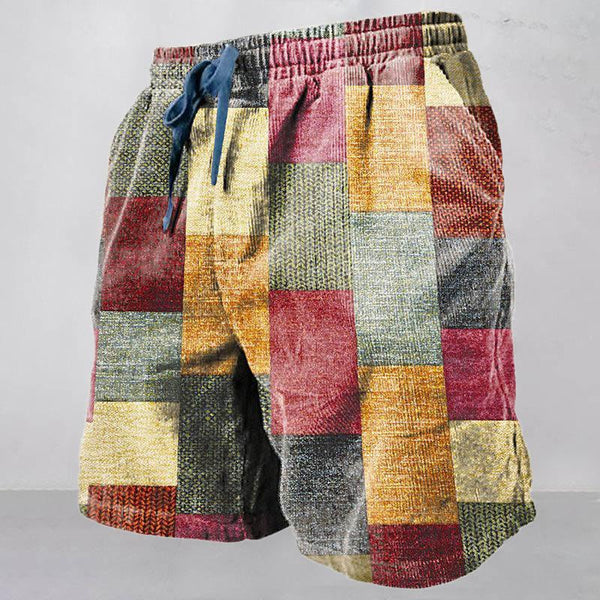 Men's Color Patchwork Casual Hawaii Beach Shorts 50874394YY