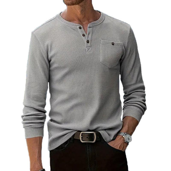 Men's Long Sleeve Henry Collar T-Shirt 60242829YY