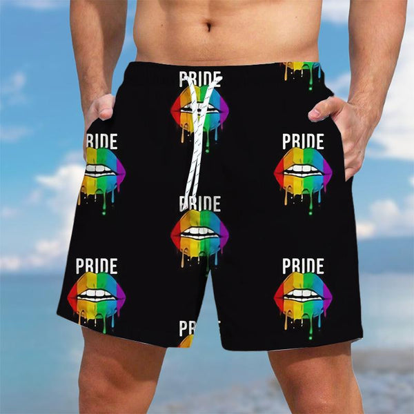 Men's LGBT Pride Printed Hawaii Beach Shorts 91704140YY