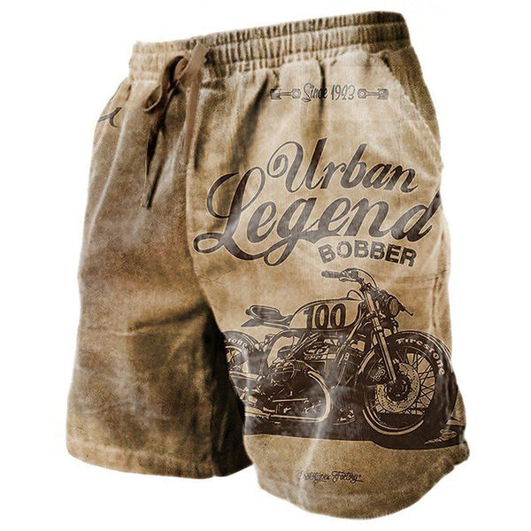 Men's Vintage Motorcycle Casual Hawaii Beach Shorts 88454148YY