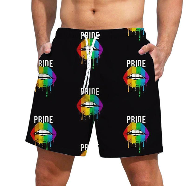Men's LGBT Pride Printed Hawaii Beach Shorts 91704140YY