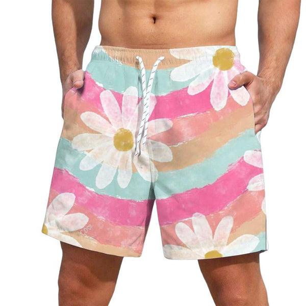 Men's Floral Printed Hawaiian Beach Shorts 28823676YY