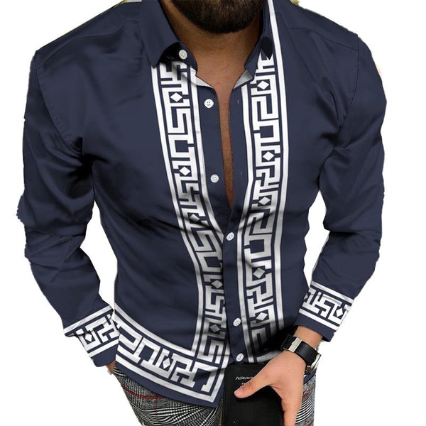 Men's Printed Long Sleeve Shirt 54213888YM
