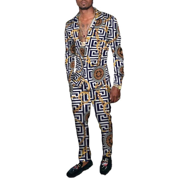 Men's Retro Print Suit 03114812YM