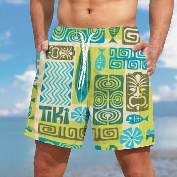 Men's Hawaiian Tiki Bar Vacation Beach Shorts 91165210YY