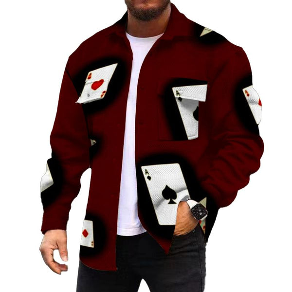 Men's Corduroy Print Long Sleeve Jacket 06326930L