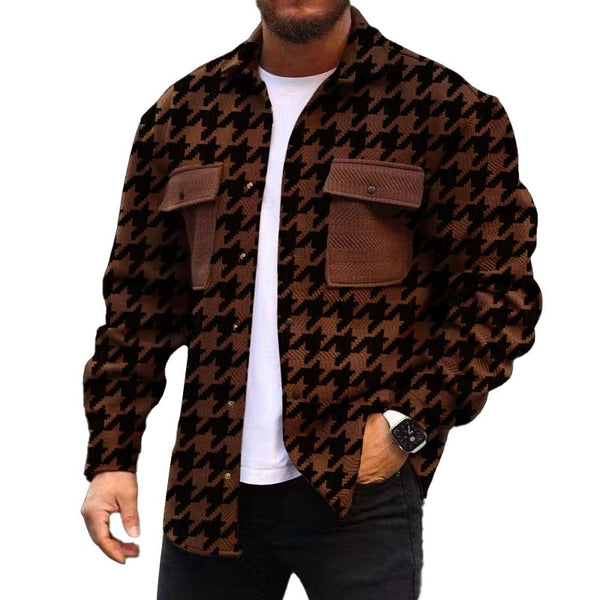 Men's Corduroy Print Long Sleeve Jacket 96800668L