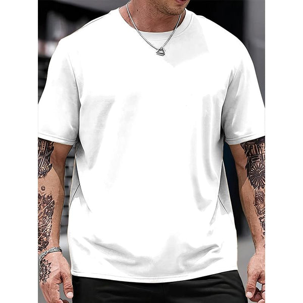 Men's Pure Color Cotton Short Sleeve T-shirt 41260744L