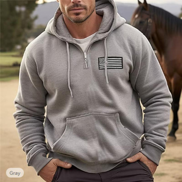 Men's Casual Hooded Loose Long Sleeve Sweatshirt 11486603L