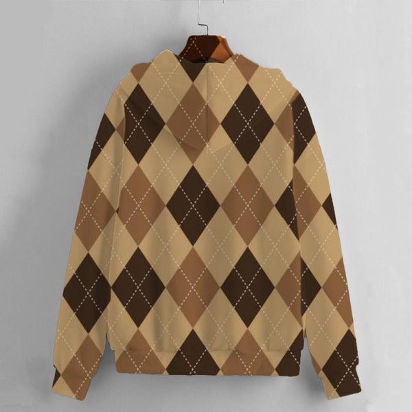 Men's Classic Diamond Long Sleeve Hooded Sweatshirt 22518619L