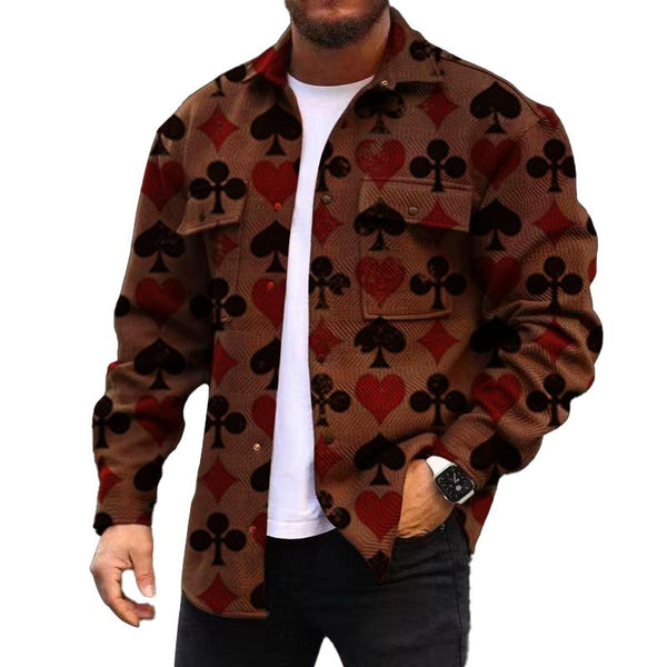 Men's Corduroy Print Long Sleeve Jacket 08590949L