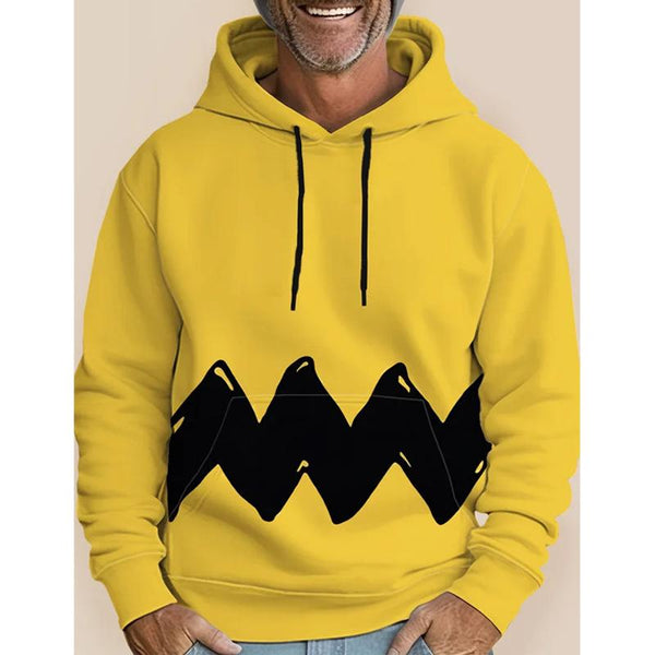 Men's Round Neck Sweatshirt Simple Letter Print Hooded Sweatshirt 78954837L