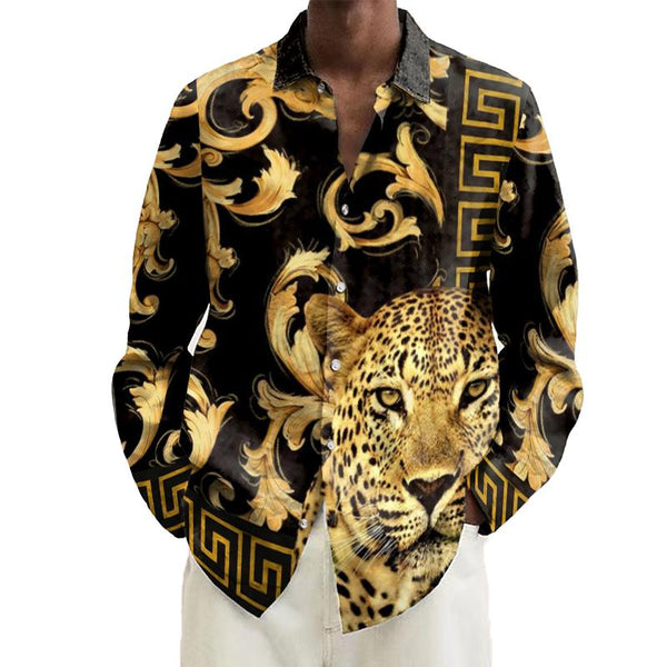 Men's Lion Printed Long Sleeve Shirt 52455185L