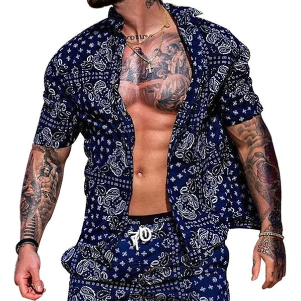 Men's Hawaiian Printed Short Sleeve Shirt 45237170L
