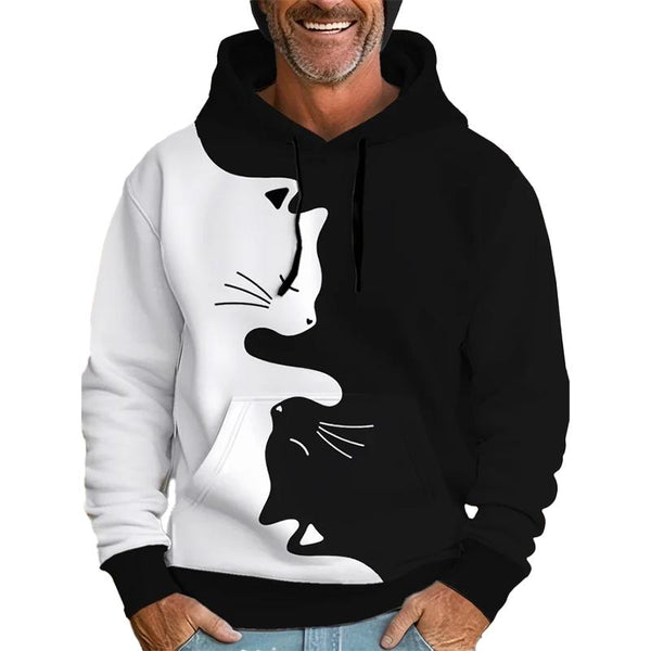 Men's Round Neck Sweatshirt Simple Letter Print Hooded Sweatshirt 82098737L