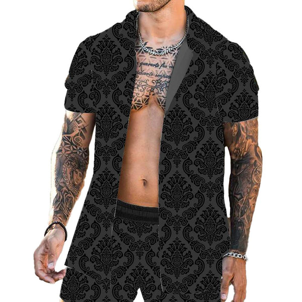 Men's Hawaiian Printed Short Sleeve Shirt 07617058L