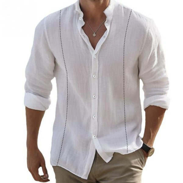 Men's Stripe Fashionable Casual Long Sleeve Shirt 31520422L