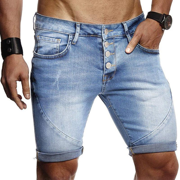 Summer Men's Thin Ripped Denim Shorts 15651173L