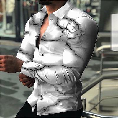 Men's Printed Long Sleeve Shirt 23770752L