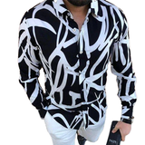 Men's Casual Printed Long Sleeve Shirt 46453088L