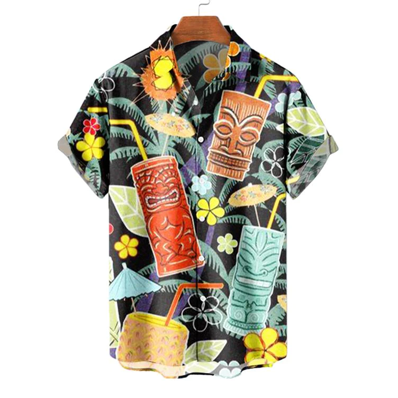 Men's Hawaiian Short Sleeve Printed Shirt 74293063L
