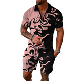 Men's Polo Shirt Set Lapel Short Sleeve Casual Set 65530496L