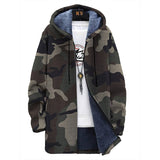 Men's Printed Hooded Two-pocket Fleece Cardigan Jacket 73185305YM