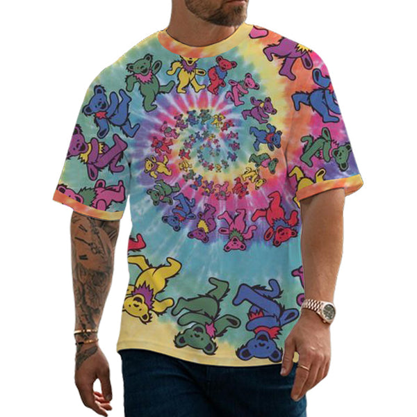 Unisex Rainbow Bear Print Casual T-shirt 75434555YY
