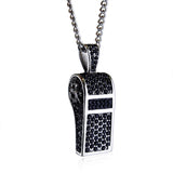 Trendy Black Diamond Titanium Steel Necklace 18105607YM