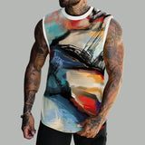 Men's Basic Printed Round Neck Vest 70904446YM