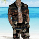 Men's Old-Money Hawaiian Short Sleeve Shirt Set 61795605YY