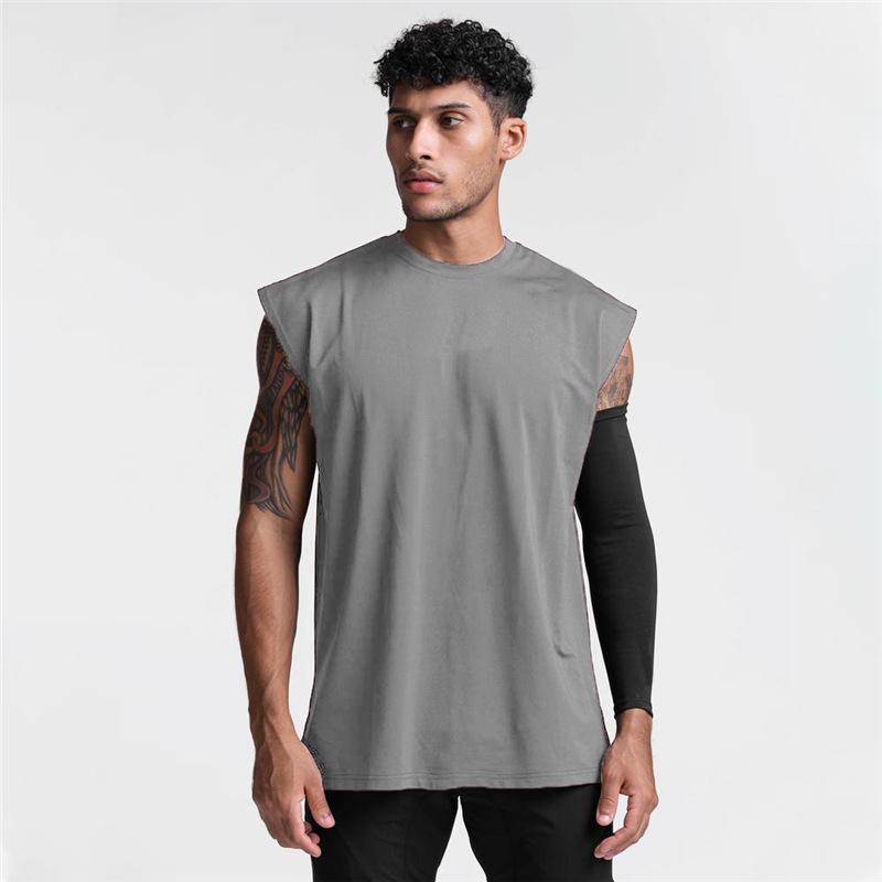 Men's Quick-drying Round Neck Casual Sports Sleeveless T-shirt 59019314L