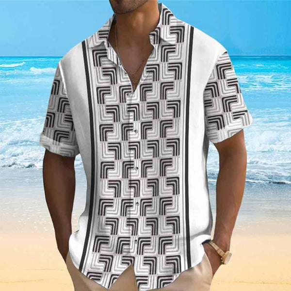 Men's Printed Short Sleeve Shirt 23005372YY