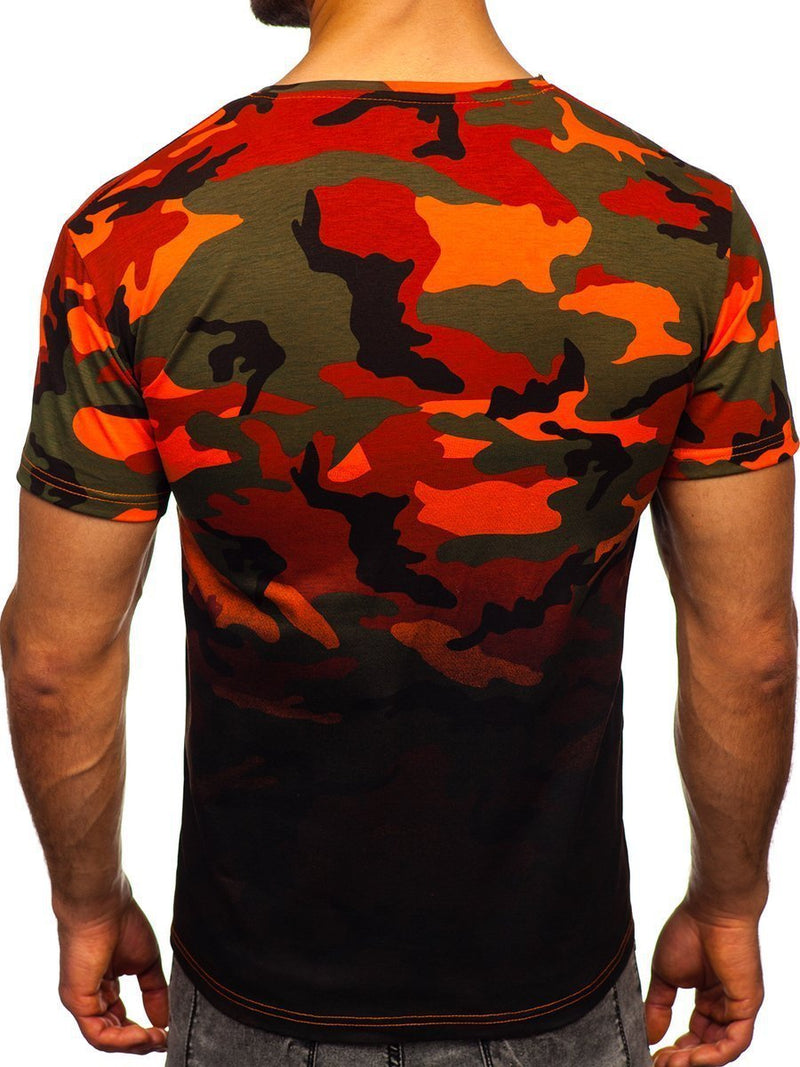 Men's Camouflage Round Neck Short Sleeve T-Shirt 21832744YM