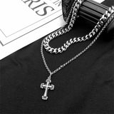 Men's Vintage Double Cross Necklace 25235418YM