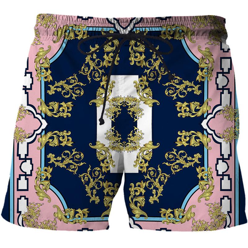 Men's Printed Baroque Art Casual Beach Shorts 14530485L
