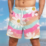 Men's Floral Printed Hawaiian Beach Shorts 28823676YY