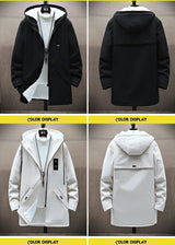 Men's Fleece Mid-length Hooded Jacket 42945200YM