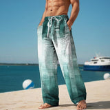 Men's Cotton and Linen Beach Casual Pants 72433707YY