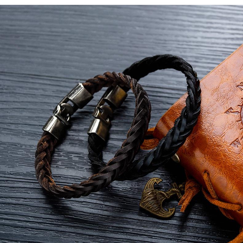 Stylish Handwoven Leather Bracelet 68230784YM