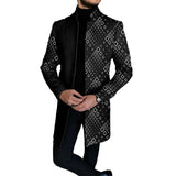 Men's Woolen Printed Mid-length Coat 49723227YM